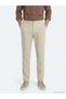 Beige Fabric Jogging Fit Casual 100% Cotton Pants - 2