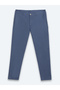 Light Blue Woven Jogging Fit Casual Cotton Blend Trousers - 6