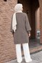 Baklava Patterned Mink Hijab Knitwear Sweater 60091V - 2