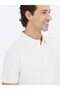 Ecru Plain Polo Neck 100% Cotton T-Shirt - 3