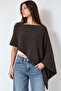 Kayık Yaka Knitwear Cape Blouse