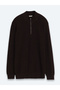 Burgundy Organic Bato Collar Striped Cotton Blend Knit Sweater - 7