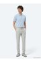 Light Blue Polo Collar Plain Knitted Knitwear - 4