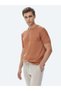 Copper Crew Neck Reverse Knit Sweater