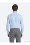 Blue Plain Regular Fit Long Woven Classic 100% Cotton Shirt - 4