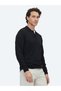 Black Polo Neck Jacquard Wool Blend Knit Sweater - 3