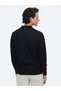 Black Polo Neck Jacquard Wool Blend Knit Sweater - 6