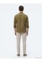 Khaki Plain Regular Fit Long Woven Casual Cotton Blend Shirt - 5