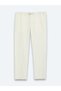 Beige Striped Woven Jogging Fit Casual Linen Blend Trousers - 7