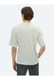 Light Khaki Printed Crew Neck Cotton Blended T-Shirt - 5