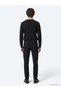 Black Straight Slim Fit Denim Cotton Blend Trousers - 6