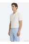Beige Striped 100% Cotton T-Shirt - 3