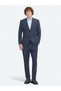 Navy Blue Plain Comfort Fit Wool Blend Suit - 2