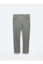 Gray Woven Slim Fit Casual Cotton Blend Trousers - 6