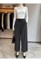 Wool Effect Palazzo Trousers - 3