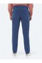 Dark Blue Woven Regular Fit Casual Cotton Blended Pants - 5