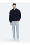 Navy Blue Comfort Fit High Collar Woven Coat - 2