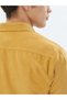 Yellow Corduroy Regular Fit Long Woven Velvet Casual 100% Cotton Shirt - 5
