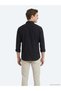 Black Plain Oversize Fit Long Woven Casual Shirt - 4