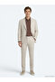 Beige Patterned Modern Fit Wool Blend Suit - 4
