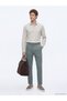 Mint Plain Weave Regular Fit Casual Cotton Blend Trousers - 2