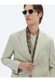 Beige Plain Modern Fit Suit - 5