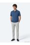Navy Blue Plain Cotton Blended T-Shirt - 4