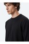 Black Crew Neck Plain Knit Sweater - 4