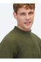 Khaki Corded Fabric Crew Neck T-Shirt - 4