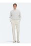 Beige Woven Regular Fit Smart Casual Cotton Blend Trousers