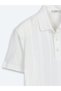 Beige Striped 100% Cotton T-Shirt - 7