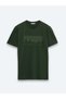 Khaki Printed Crew Neck 100% Cotton T-Shirt - 5