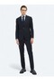 Navy Blue Striped Modern Fit Wool Blend Suit - 2
