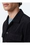 Anthracite Plain Regular Fit Long Woven Velvet Overshirt - 5
