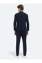 Navy Blue Patterned Modern Fit Suit - 7