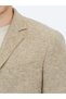 Beige Patterned Modern Fit Wool Blend Knitted Jacket - 4