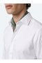 Men's White Plain Woven Long Sleeve Shirt - 4