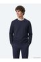Navy Blue Crew Neck Sweatshirt - 5