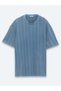 Blue Striped 100% Cotton T-Shirt - 5