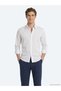 Light Blue Striped Regular Fit Long Woven Casual Cotton Blend Shirt