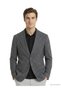 Anthracite Striped Modern Fit Linen Blend Jacket