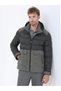 Khaki Regular Fit Hooded Woven Coat