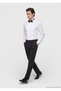 White Plain Slim Fit Double Cuff Tuxedo Shirt - 3