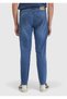 Blue Straight Slim Fit Denim Cotton Blended Trousers - 4