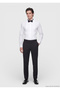 White Plain Slim Fit Double Cuff Tuxedo Shirt - 2