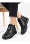 Genuine Leather Black Orthopedic Women's Boots with Special Comfort for Bone Protrusions, Velcro and Side Zipper - 3