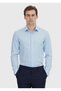Blue Striped Regular Fit Long Woven Classic Cotton Blend Shirt