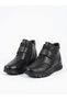 Genuine Leather Black Orthopedic Women's Boots with Special Comfort for Bone Protrusions, Velcro and Side Zipper - 5