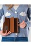 Women's Brown-Tan Horizontal Model Zippered and Covered Wallet-Bd1001 - 5