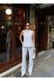 Linda twill fabric halter neck suit - 6